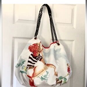 Artistic Women's Shoulder Bag with Chain Straps beautiful